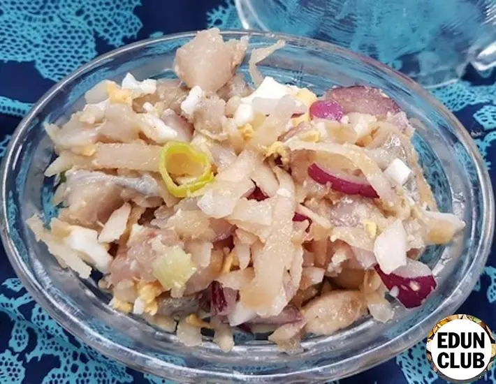 Recipe Chopped herring with nuts. Calorie, chemical composition and nutritional value.