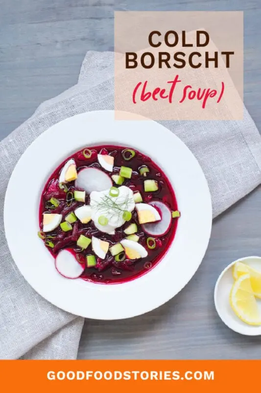 Recipe Cold borscht with radish. Calorie, chemical composition and nutritional value.