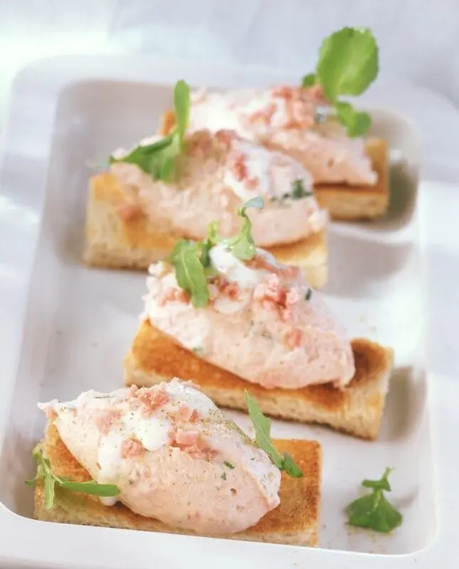 Recipe Cornetics with ham mousse. Calorie, chemical composition and nutritional value.