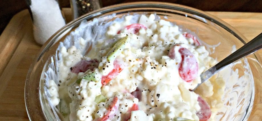 Recipe Cottage cheese salad. Calorie, chemical composition and nutritional value.