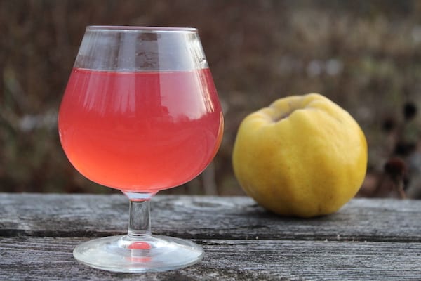 Minuman Resipi dari quince dengan krim masam. Kalori, komposisi kimia dan nilai pemakanan.