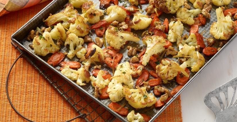 Recipe Cauliflower with Carrots and Celery. Calorie, chemical composition and nutritional value.