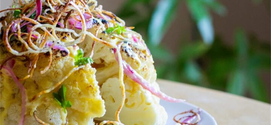 Recipe for Cauliflower with Hollandaise Sauce. Calorie, chemical composition and nutritional value.