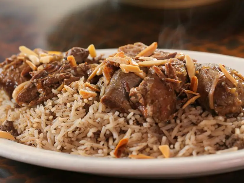 Recipe for Lamb with Rice and Raisins (Jewish national dish). Calorie, chemical composition and nutritional value.