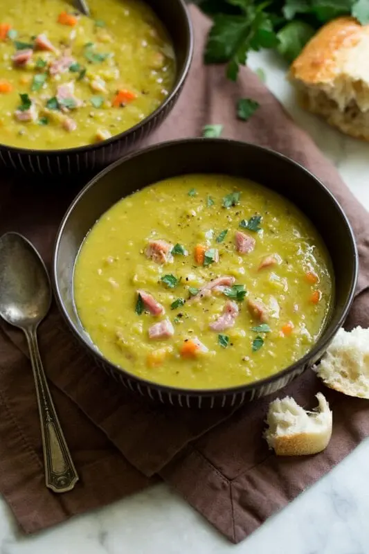 Recipe for Pea Soup. Calorie, chemical composition and nutritional value.