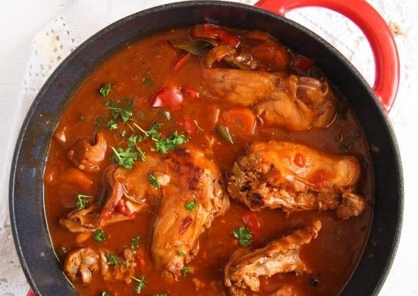 Recipe for Stewed Rabbit. Calorie, chemical composition and nutritional value.