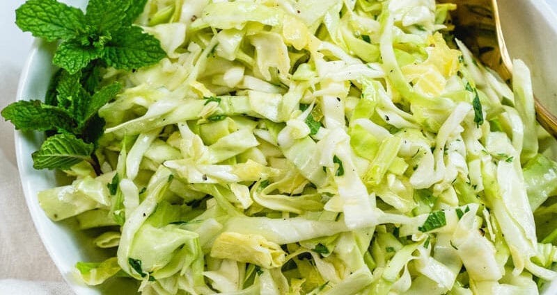 Recipe Fresh cabbage salad with meat. Calorie, chemical composition and nutritional value.