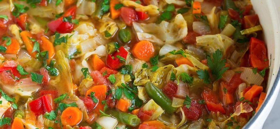 Рецепт супа из свежей капусты. Калорийность, химический состав и пищевая ценность.