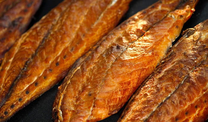 Receta Masa de pescado ahumado caliente. Calorías, composición química y valor nutricional.