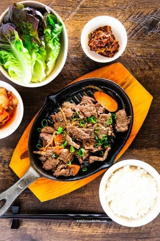 Recipe Korean Meat. Calorie, chemical composition and nutritional value.