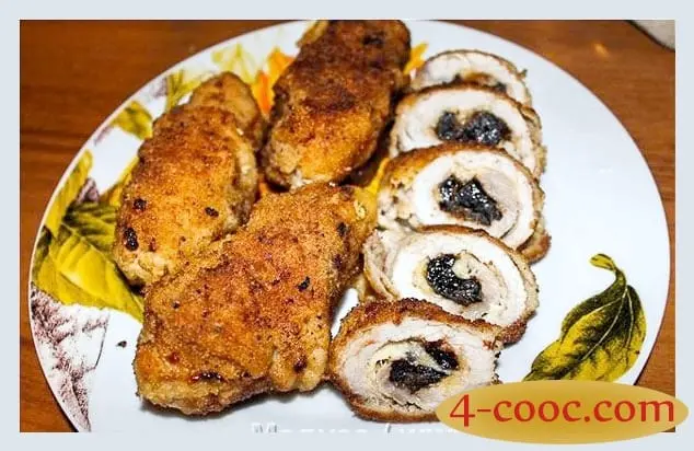 Recipe Meat roll with prunes. Calorie, chemical composition and nutritional value.