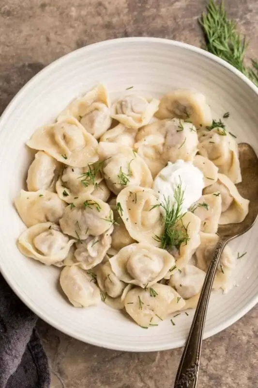 Recipe Old Russian pelmeni with offal. Calorie, chemical composition and nutritional value.