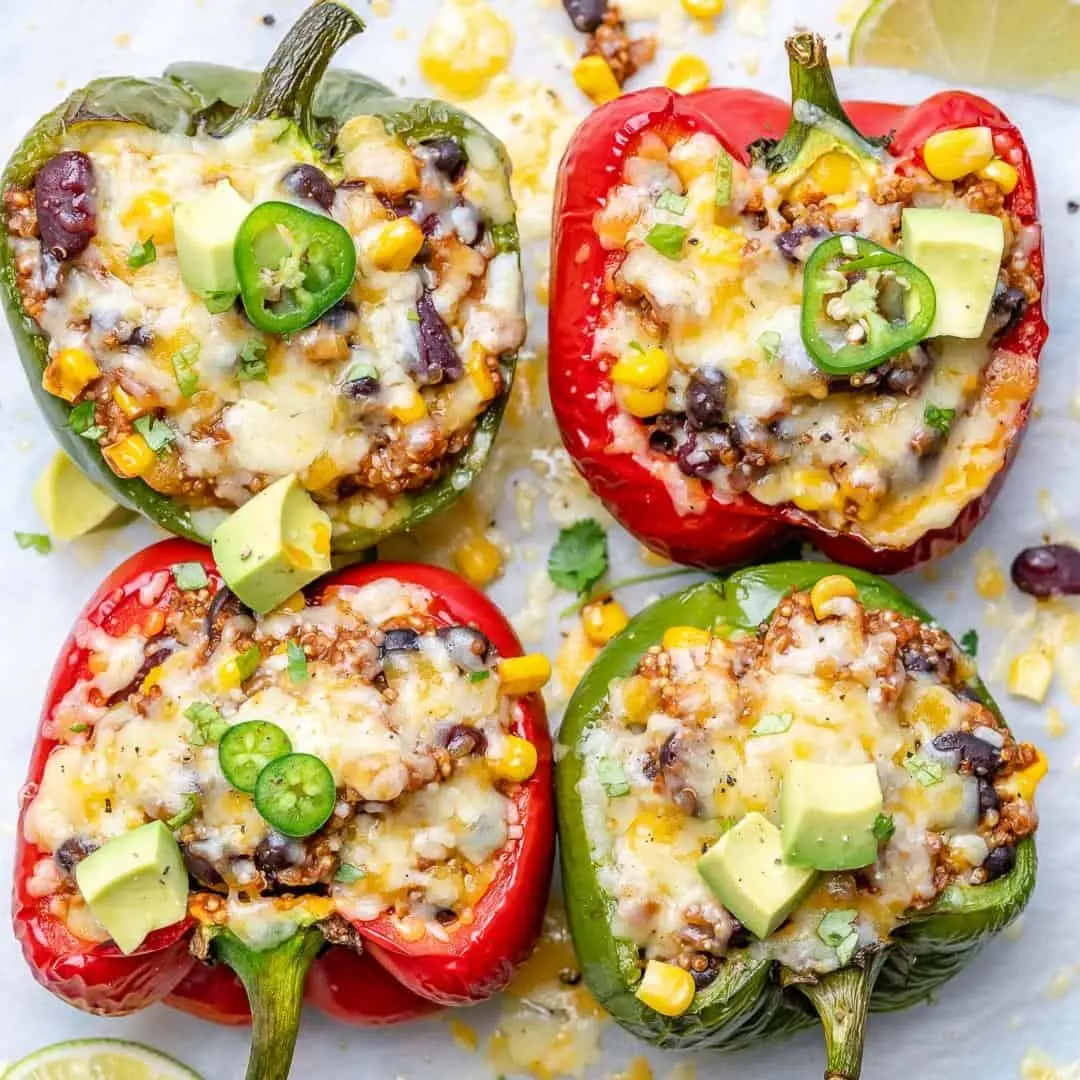 Bell peppers stuffed with vegetables and quinoa