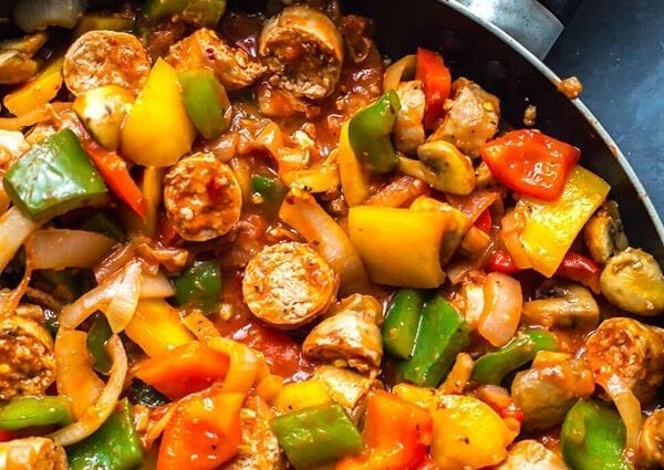 Recipe Pepper with mushrooms. Calorie, chemical composition and nutritional value.