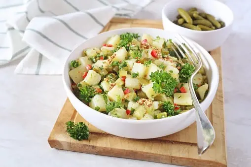 Recipe &#8220;Pleasant and Healthy&#8221; salad. Calorie, chemical composition and nutritional value.