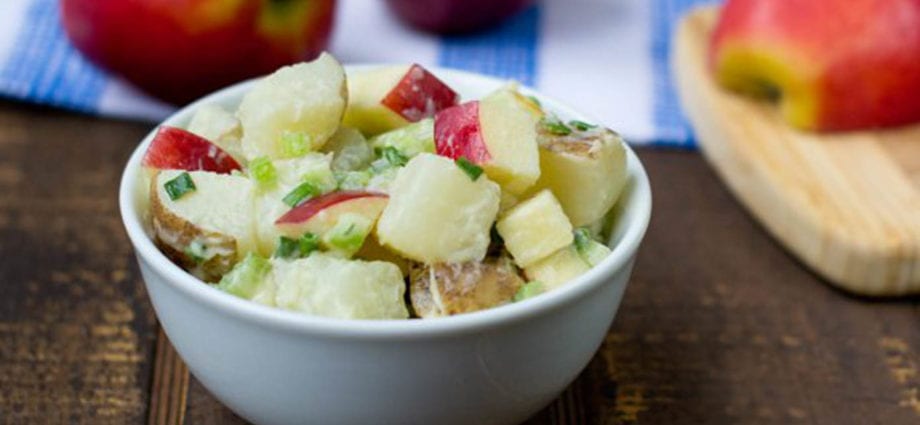 Recipe Potato salad with apples. Calorie, chemical composition and nutritional value.