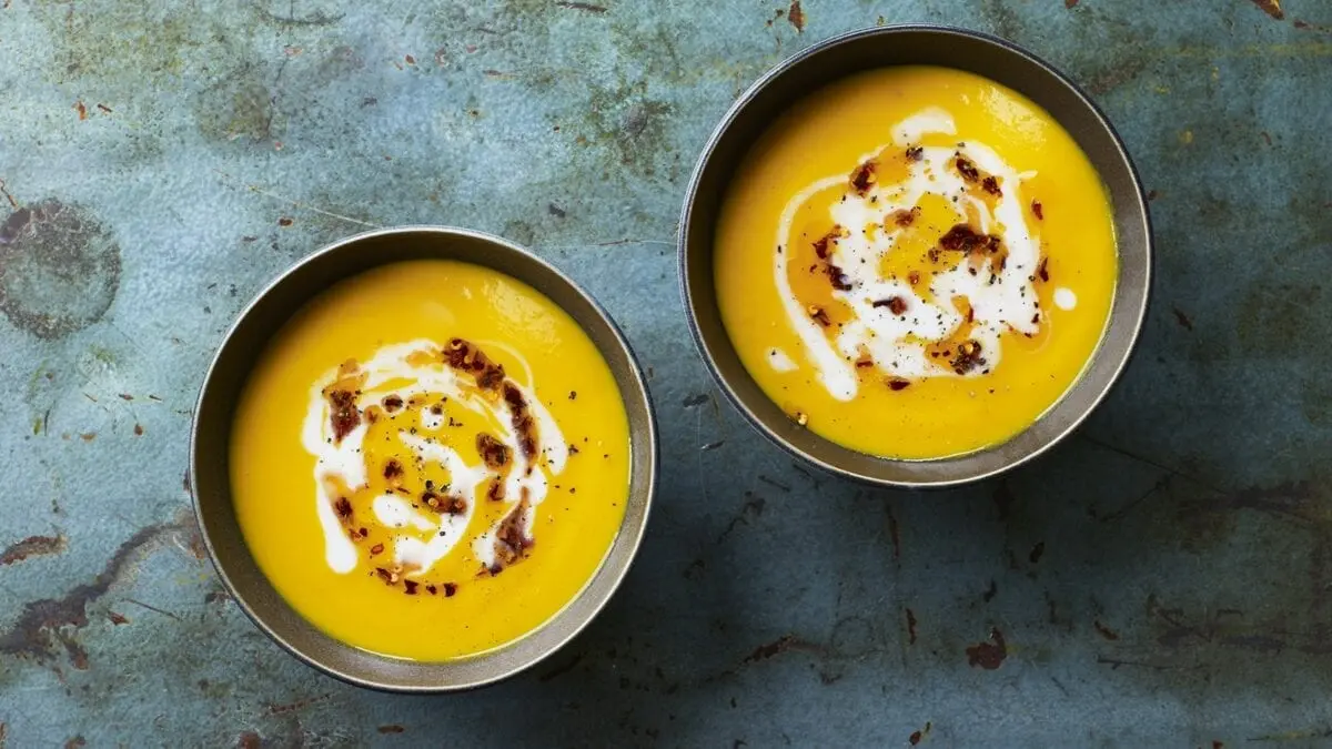 Recipe Potato soup with sweet pepper. Calorie, chemical composition and nutritional value.