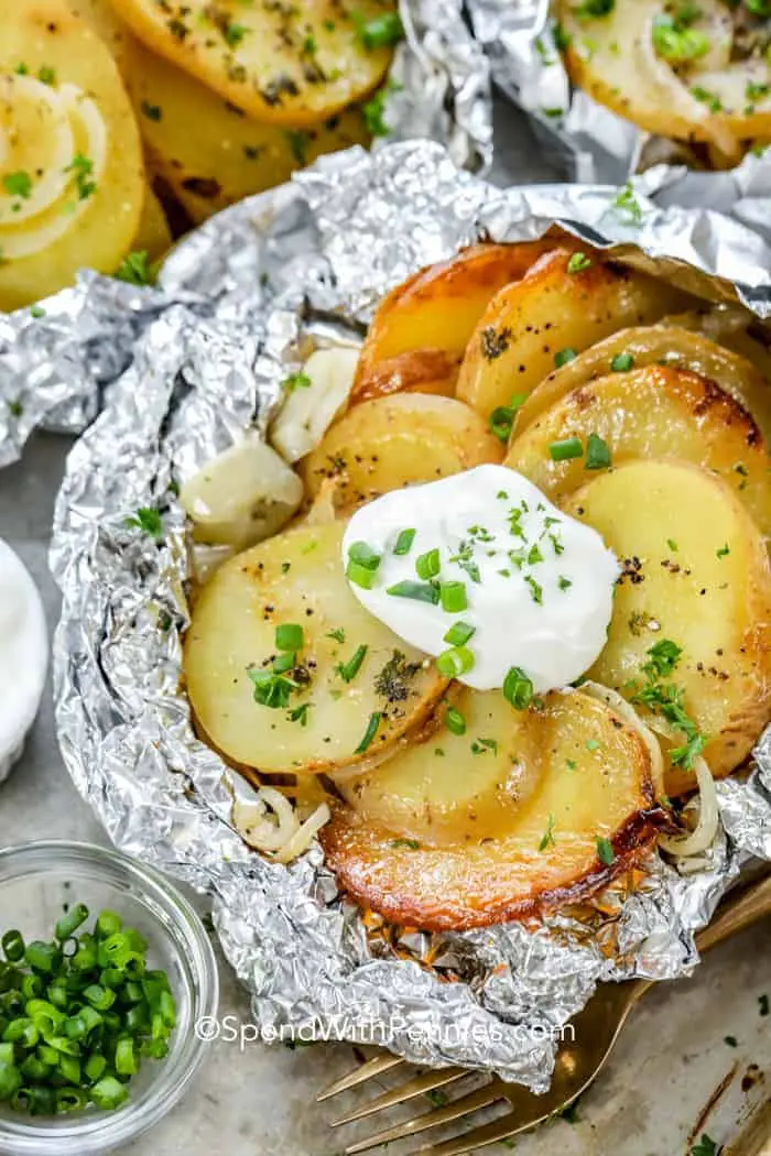 Recipe Potatoes in foil. Calorie, chemical composition and nutritional value.