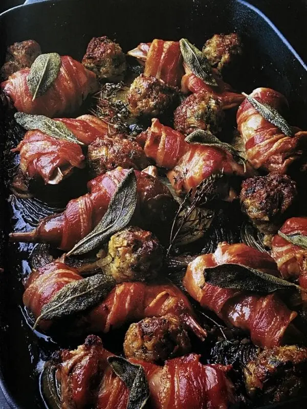 Recipe Poultry, game or rabbit boiled with a side dish. Calorie, chemical composition and nutritional value.