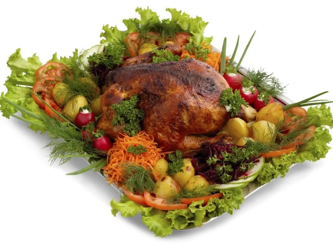 Recipe Poultry or game with steamed sauce with mushrooms and rice. Calorie, chemical composition and nutritional value.