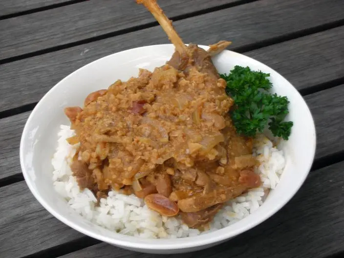 Recipe Rabbit with peanut sauce. Calorie, chemical composition and nutritional value.