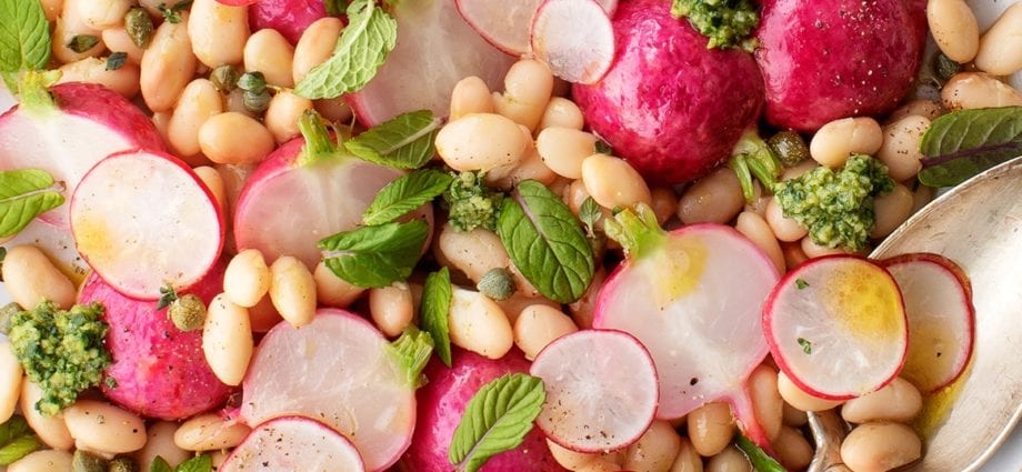 Recipe Radish Salad with Nuts. Calorie, chemical composition and nutritional value.