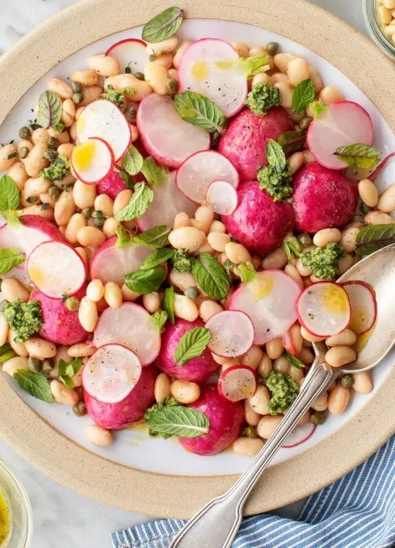 Recipe Radish Salad with Nuts. Calorie, chemical composition and nutritional value.