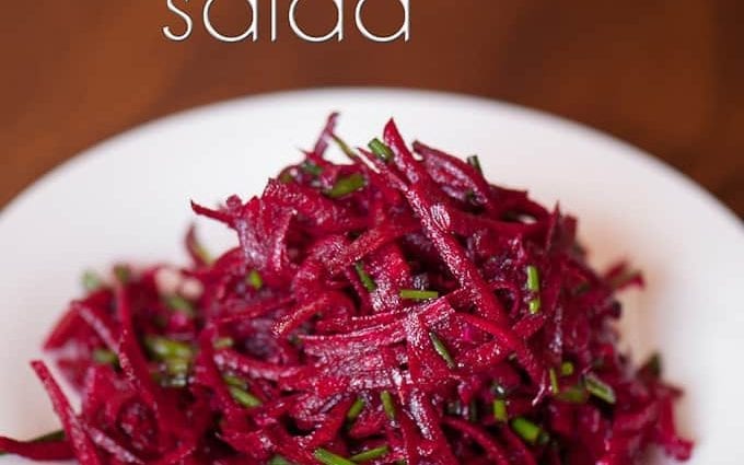 Recipe Raw Beetroot Salad. Calorie, chemical composition and nutritional value.