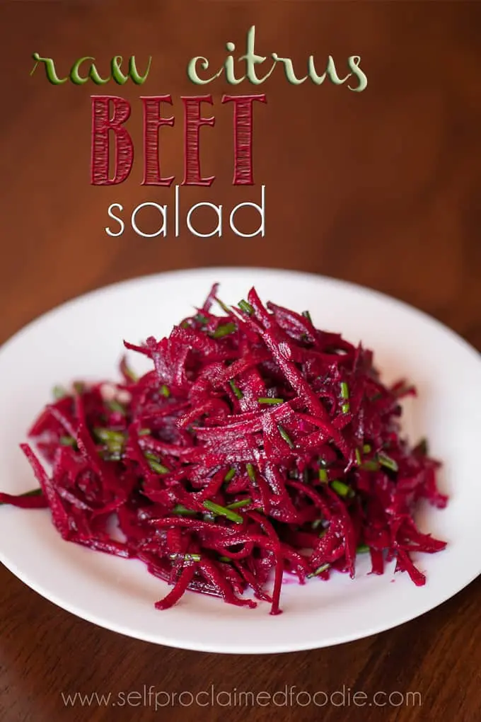 Recipe Raw Beetroot Salad. Calorie, chemical composition and nutritional value.