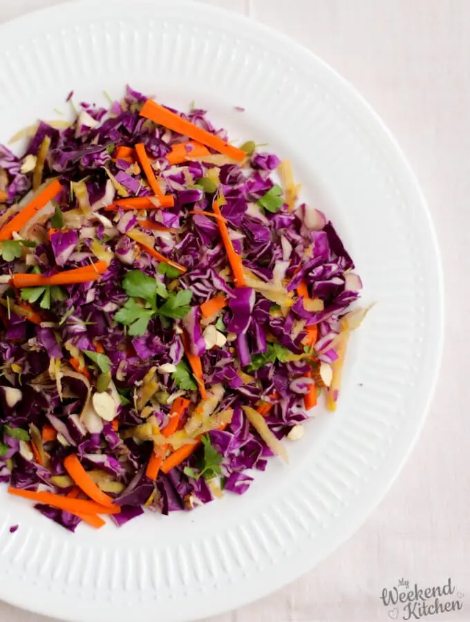 Recipe Red Cabbage Salad. Calorie, chemical composition and nutritional value.