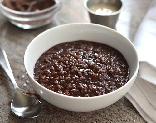 Recipe Rice porridge with cocoa. Calorie, chemical composition and nutritional value.