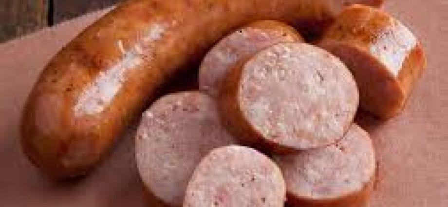 Recipe Russian sausage, wedding. Calorie, chemical composition and nutritional value.