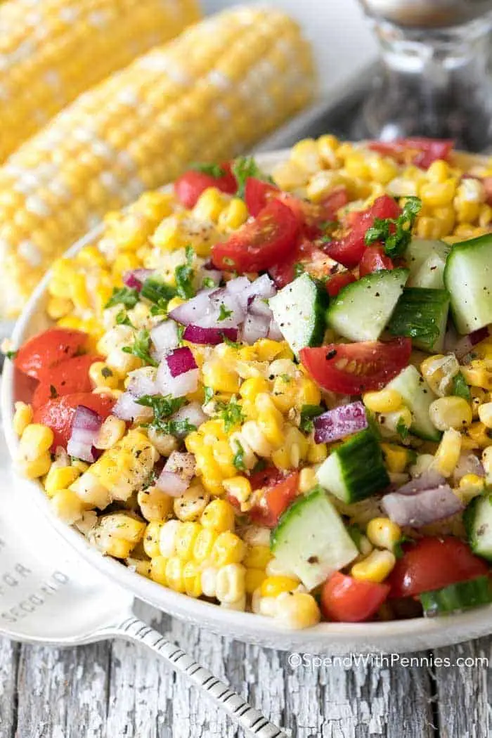 Recipe Salad with corn. Calorie, chemical composition and nutritional value.