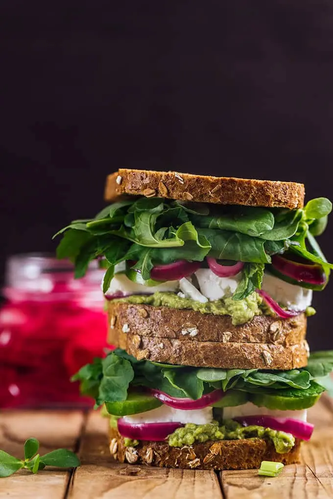 Recipe Sandwich with feta cheese. Calorie, chemical composition and nutritional value.