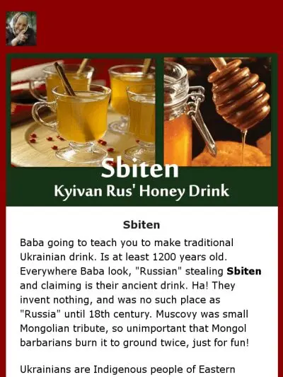 Recipe Sbiten according to Novonikolaevski. Calorie, chemical composition and nutritional value.