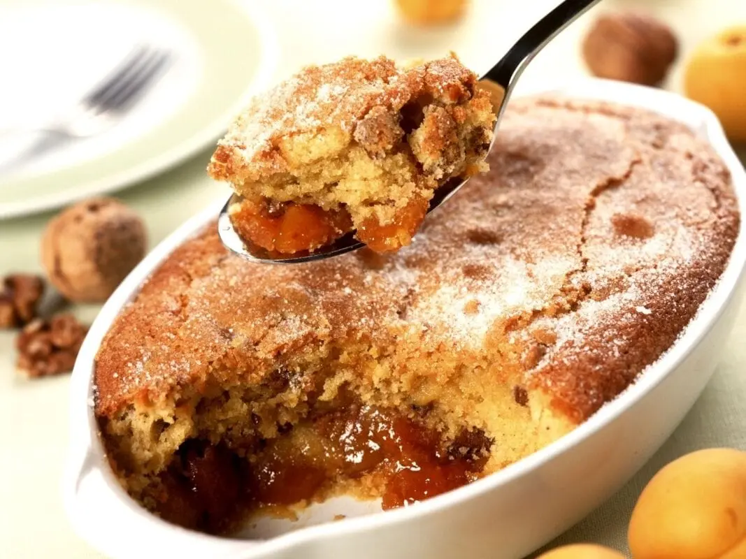 Recipe Semolina pudding with apricots. Calorie, chemical composition and nutritional value.