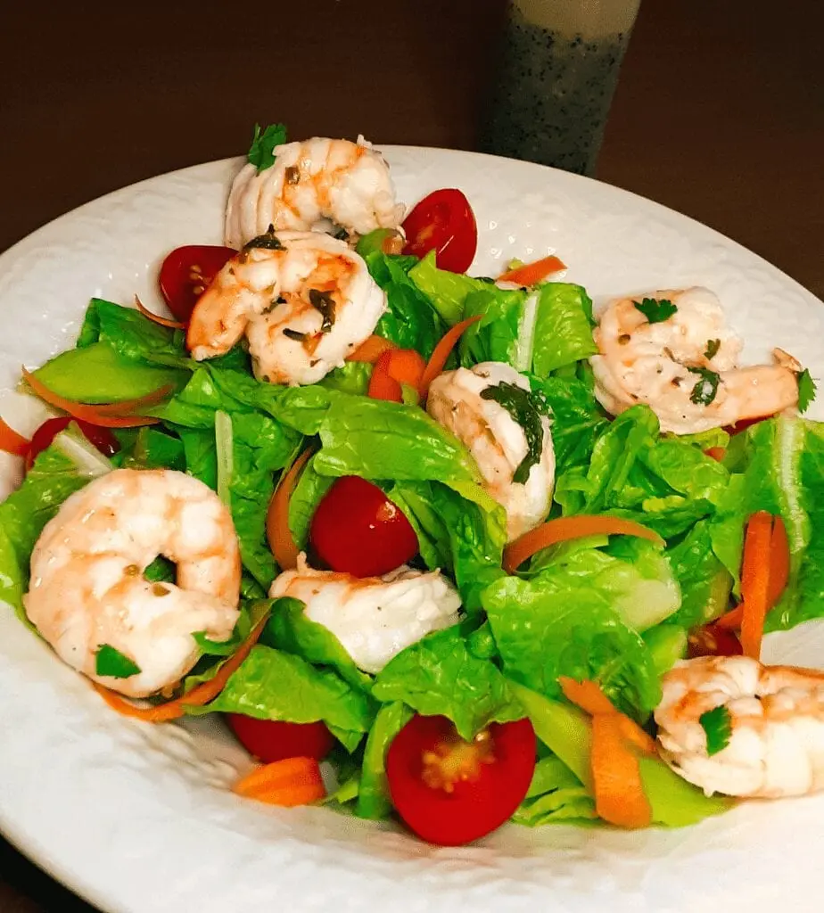 Recipe Shrimp Salad. Calorie, chemical composition and nutritional value.