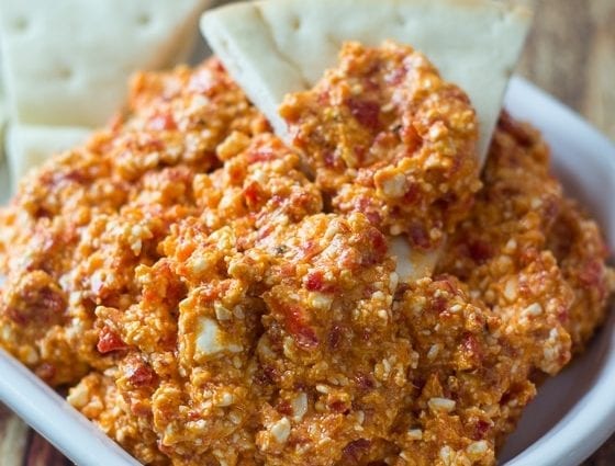 Recipe Spicy appetizer from feta cheese. Calorie, chemical composition and nutritional value.
