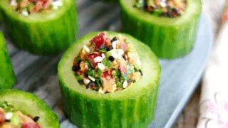 Recipe Stuffed Cucumbers. Calorie, chemical composition and nutritional value.