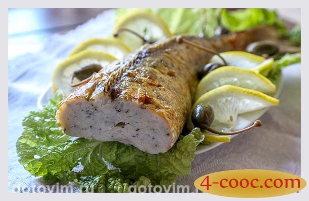 Recipe Stuffed pike perch or pike (whole). Calorie, chemical composition and nutritional value.