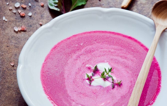 Recipe Summer borscht (with beet tops). Calorie, chemical composition and nutritional value.