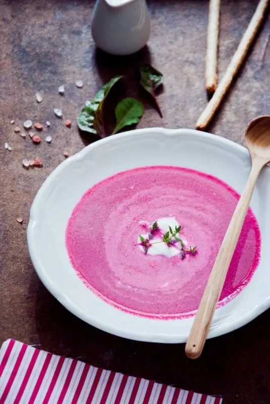 Recipe Summer borscht (with beet tops). Calorie, chemical composition and nutritional value.