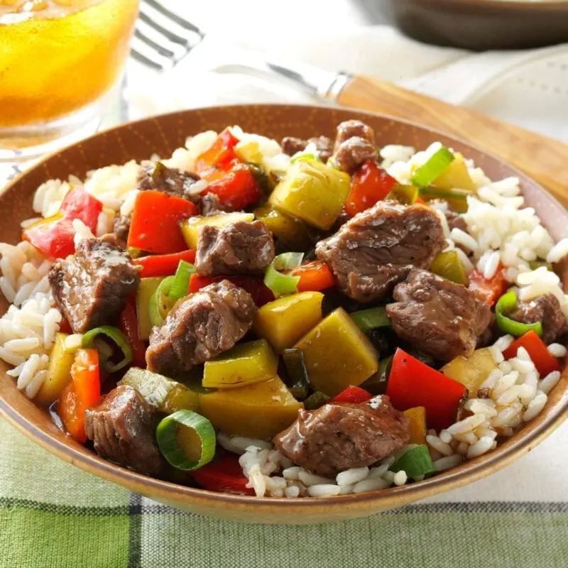 Recipe Sweet and sour beef. Calorie, chemical composition and nutritional value.