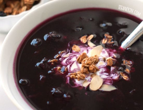 Recipe Sweet Blueberry Soup with Dumplings. Calorie, chemical composition and nutritional value.