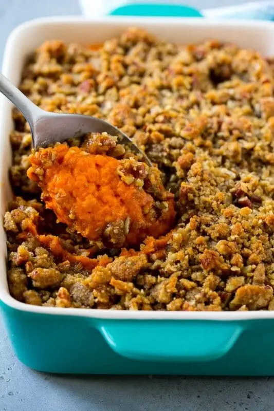 Recipe Sweet Potato Casserole. Calorie, chemical composition and nutritional value.