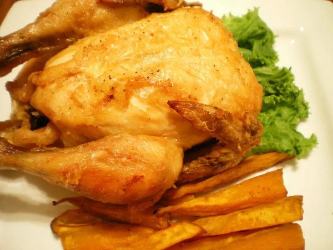 Recipe Whole fried chicken. Calorie, chemical composition and nutritional value.