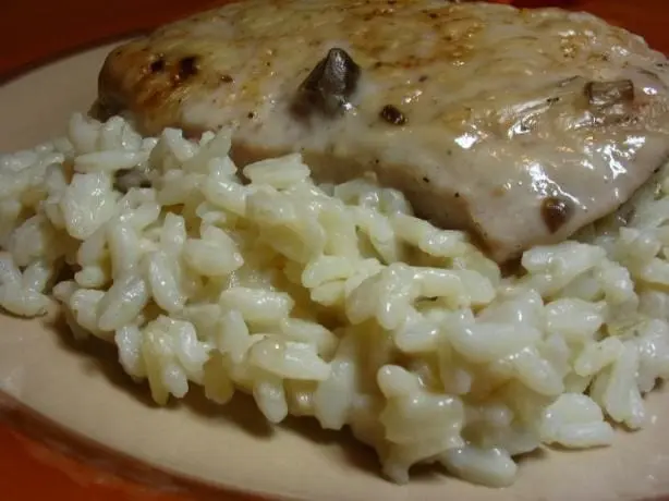 Rice cream, chopped rice instant, cooked in water with salt