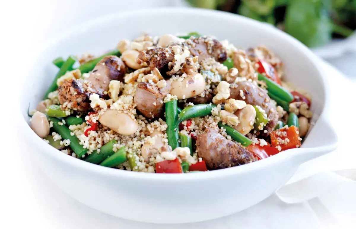 Sausage Salad Recipe. Calorie, chemical composition and nutritional value.