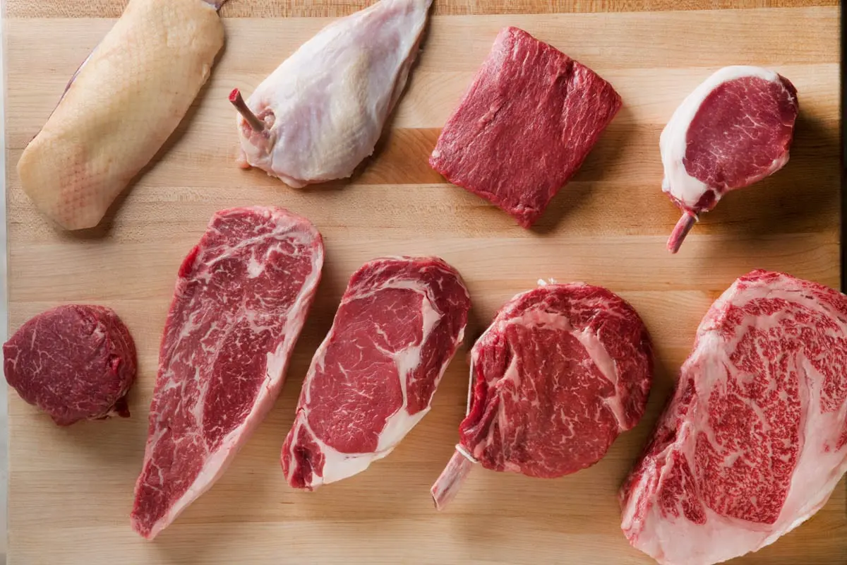 Selected beef, lower thigh pulp, meat with fat removed to 0 ″, fried