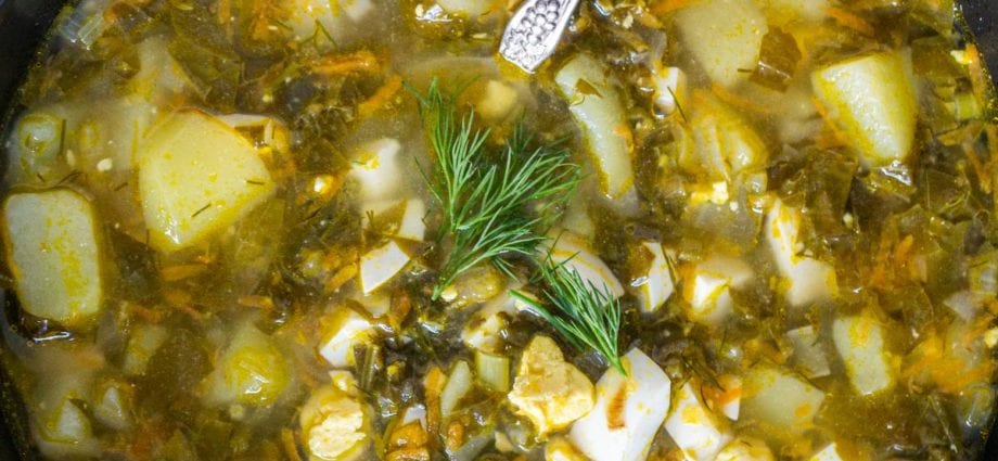 スイバのキャベツスープのレシピ。 カロリー、化学組成および栄養価。